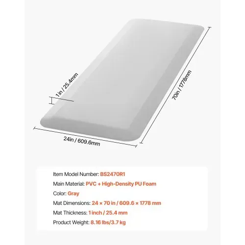 VEVOR Fallmatte für ältere Menschen 609,6x1778 mm, 25,4 mm dickes Sturzpräventionspad mit abgeschrägter Kante, rutschfeste Sicherheitsbodenmatte am Bett für Senioren, Behinderte, Patienten – Bild 6