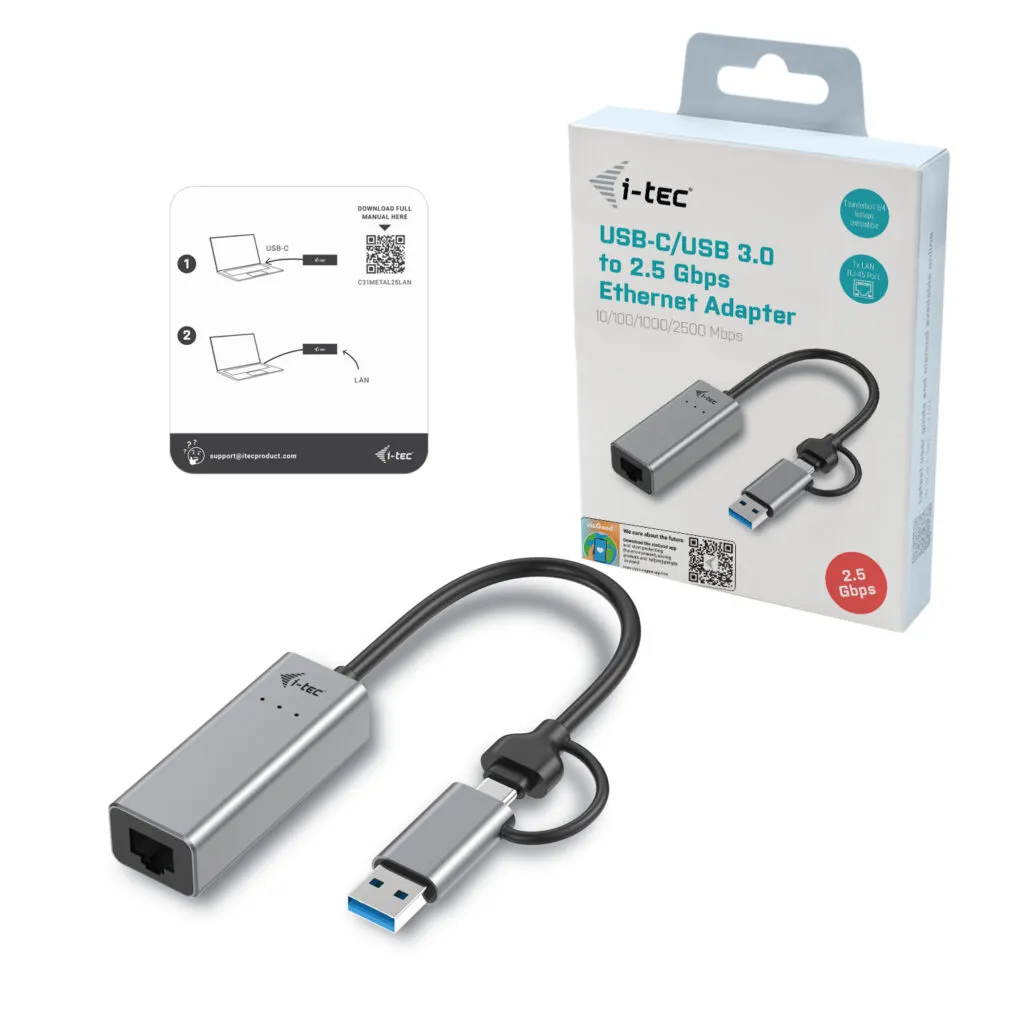 i-tec Metal USB-C/USB-A 2.5Gbps Ethernet Adapter – Bild 4