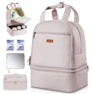 VEVOR Milchpumpen-Rucksack, 270x240x340 mm, mit Kühlakku, passend für S1/S2, Pumpzubehör & Muttermilchaufbewahrung, Wickel Rucksack für Arbeit, Reisen & Familiengebrauch, Hellrosa VEVOR Milchpumpen-Rucksack, 270x240x340 mm, mit Kühlakku, passend für S1/S2, Pumpzubehör & Muttermilchaufbewahrung, Wickel Rucksack für Arbeit, Reisen & Familiengebrauch, Hellrosa
