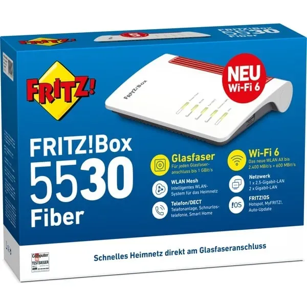 Box FRITZ! 5530 WLAN-Router Gigabit Ethernet Dual-Band (2,4 GHz/5 GHz) Weiß – Bild 4