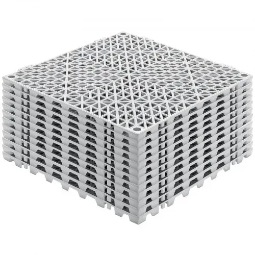 VEVOR Ineinandergreifende Fliesen 12 Stk. Bodenfliesen Drainage-Bodenfliesen, Bodenfliesen 30 x 30 cm Außenbereich Quadratische Bodenfliesen Terrasse PVC Bodenfliesen Badezimmer, Pool, Toilette, Grau – Bild 8