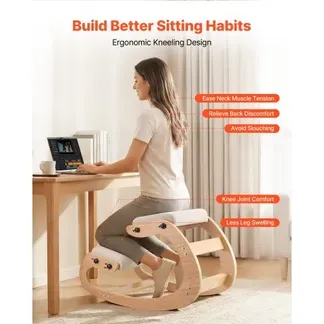 VEVOR Ergonomischer Kniehocker mit Dicken, Integrierten Schaumstoffpolstern & Massivholzrahmen, Höheneinstellbarer Kniestuhl zur Entlastung von Nacken und Rücken, Ideal für Zuhause, Büro, Beige VEVOR Ergonomischer Kniehocker mit Dicken, Integrierten Schaumstoffpolstern & Massivholzrahmen, Höheneinstellbarer Kniestuhl zur Entlastung von Nacken und Rücken, Ideal für Zuhause, Büro, Beige