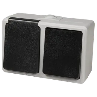 Feuchtraum Kombi-Dose McPower “Taff“, 250V~, Schalter+Steckdose, IP44, AP, grau Feuchtraum Kombi-Dose McPower “Taff“, 250V~, Schalter+Steckdose, IP44, AP, grau