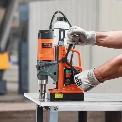 VEVOR Magnetbohrmaschine Kernbohrmaschine 40 mm Bohrdurchmesser, 12500 N tragbare elektrische Magnetbohrmaschine mit 2 Kernbohrern, variabler Geschwindigkeit, Bohrmaschine für Metalloberflächen – Bild 7