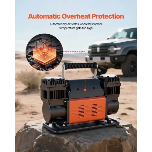 VEVOR Hochleistungs-Luftkompressor Zweizylinder, 300 L/min, tragbarer Reifenfüller, 12 V, 150 PSI, Offroad-Luftpumpe mit digitalem Manometer & Adaptern für LKW, PKW, SUV, Geländewagen & RV – Bild 4