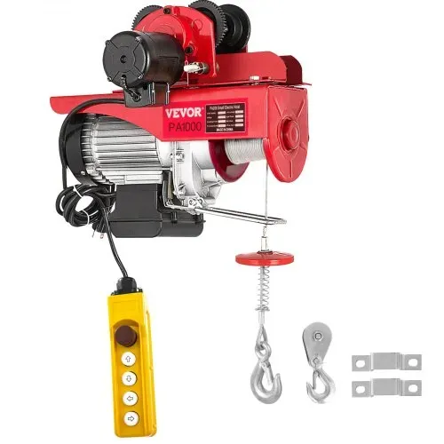 VEVOR Elektrische Seilwinde 220 V Elektrischer Kettenzug 1000 kg 1800 W mit kabelgebundener Fernbedienung 1,4 m Elektrische Winde für Werkstatt, Garage, Lager, Industrie, Heben schwerer Lasten VEVOR Elektrische Seilwinde 220 V Elektrischer Kettenzug 1000 kg 1800 W mit kabelgebundener Fernbedienung 1,4 m Elektrische Winde für Werkstatt, Garage, Lager, Industrie, Heben schwerer Lasten