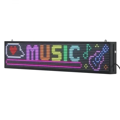VEVOR programmierbare LED Zeichen P10 Vollfarbe flexibles digitales Scrolling Panel, DIY Anzeigetafel mit benutzerdefiniertem Textmuster und GIF & Bluetooth App Steuerung (990 x 190 x 55 mm) – Bild 8