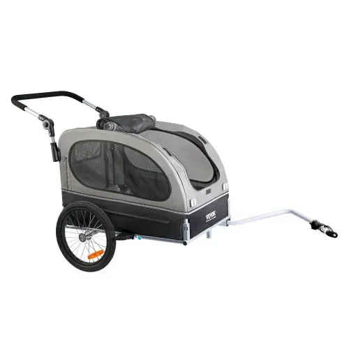 VEVOR Hundeanhänger 40 kg 2in1 Fahrradanhänger Kohlenstoffstahl + 600D Oxford-Gewebe + PP faltbar 1470 x 720 x 780 mm als Anhänger 1530 x 720 x 825 mm als Kinderwagen Hundebuggy Jogger Anhänger – Bild 9