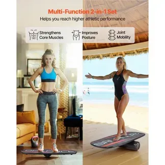 VEVOR Balance Board Set für Erwachsene (78 cm), Wackelbrett bis 200 kg Belastbar, inkl. Rolle, Magnetstoppern & Ablage, Gleichgewichtstrainer für Surf- & Core-Training, Physiotherapie, Schwarz VEVOR Balance Board Set für Erwachsene (78 cm), Wackelbrett bis 200 kg Belastbar, inkl. Rolle, Magnetstoppern & Ablage, Gleichgewichtstrainer für Surf- & Core-Training, Physiotherapie, Schwarz