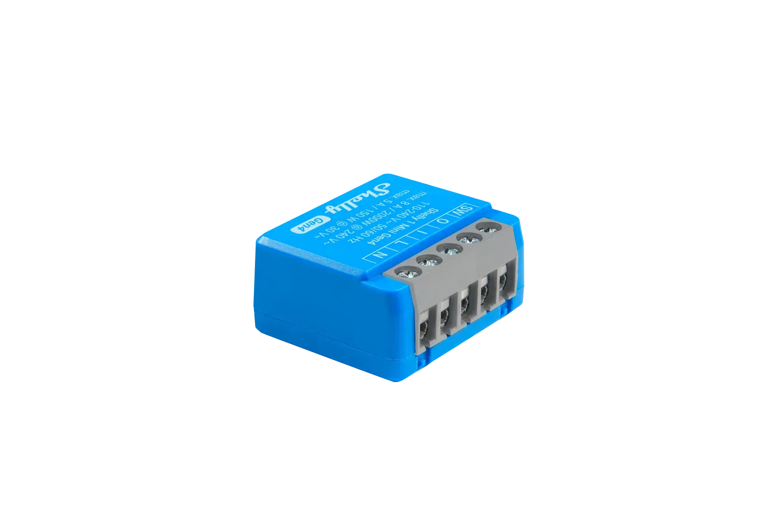 Shelly · Unterputz · „1 Mini Gen4“ · Relais · max 8A · 1 Kanal · WLAN · Matter · Zigbee · Bluetooth Shelly · Unterputz · „1 Mini Gen4“ · Relais · max 8A · 1 Kanal · WLAN · Matter · Zigbee · Bluetooth