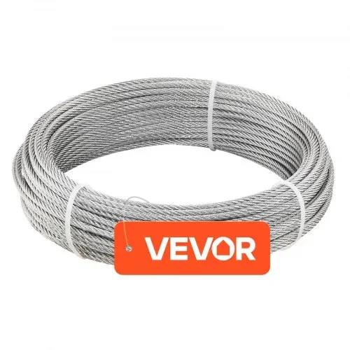 VEVOR Edelstahldrahtseil φ3,2 mm 30,5 m Länge, Drahtseil aus Edelstahl 304 mit einer Bruchlast von 7,1 kN, 7x7 Litzen, Stahlseil für Terrassengeländer, Gartenspaliere, inkl. Crimpzange – Bild 9