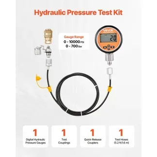 VEVOR digitales Hydraulikdruck Testkupplungsset, 10000 PSI Druckmessgerät Manometer Tester mit 1 Manometer & 1 Testkupplung & 1 Schnellkupplung & 1 Schlauch für Bagger Baumaschinen VEVOR digitales Hydraulikdruck Testkupplungsset, 10000 PSI Druckmessgerät Manometer Tester mit 1 Manometer & 1 Testkupplung & 1 Schnellkupplung & 1 Schlauch für Bagger Baumaschinen