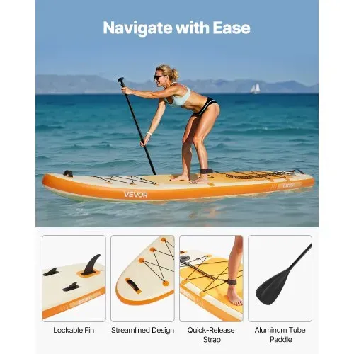 VEVOR aufblasbares Stand Up Paddle Board (353,6 x 89 x 15,2 cm) Paddleboard, Komplettset inkl. Pumpe Paddel Finne Rucksack, Knöchelleine Gurt, rutschfestes Deck für Jugendliche und Erwachsene – Bild 3