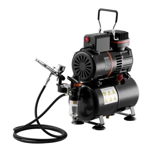 VEVOR Airbrush Set 1/6 PS mit Luftkompressor & Tank, 1 Dual Action Airbrush mit 1 Düse (0,3 mm) & Schlauch & Acrylfarbe )(24) & 2 Ventilatoren, für Kuchendekoration Modellmalerei Nagelkunst – Bild 8