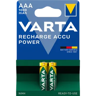 Micro-Akku VARTA “Accu Power“, Ni-MH, 1.000 mA, Typ AAA, 2er-Blister Micro-Akku VARTA “Accu Power“, Ni-MH, 1.000 mA, Typ AAA, 2er-Blister