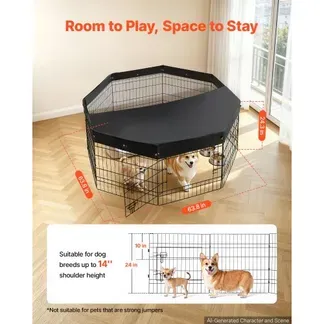 VEVOR Welpenauslauf Welpenlaufstall Hundelaufstall 61cm 8-tlg. mit Deckel, Spielplatz für Hunde Katzen & Andere Kleintiere Faltbar Metall Durch die Verschiedenen Formen Vielfältig Einsetzbar VEVOR Welpenauslauf Welpenlaufstall Hundelaufstall 61cm 8-tlg. mit Deckel, Spielplatz für Hunde Katzen & Andere Kleintiere Faltbar Metall Durch die Verschiedenen Formen Vielfältig Einsetzbar
