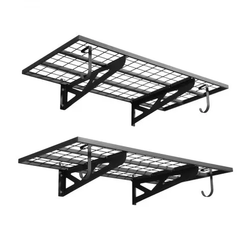 VEVOR 2er-Set Garagenregal 1219x620x210 mm Werkzeugaufbewahrung 113 kg pro Schicht Werkzeughalter Wand 1219x620 mm Regalfläche Aufbewahrungsregale Metallregal Werkzeug Organizer Wandregale – Bild 10