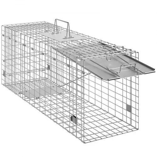 VEVOR Waschbärfalle Katzenfalle Marderfalle Wetterfeste robuste Lebendfalle Falle 2 Eingänge Tierfalle 785×254×305mm Lebend Kaninchenfalle Katzenfalle Drahtfalle für Marder Katze Waschbär – Bild 8