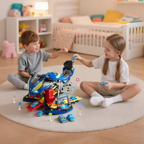 VEVOR Motorradmotor-Spielzeug, 25-teilig, Motorradmechaniker-Spielzeug mit abnehmbaren Teilen, Lichtern & Geräuschen, simuliertes Fahren & Rennstreckenrennen, für Kinder ab 3 Jahren, Blau – Bild 7