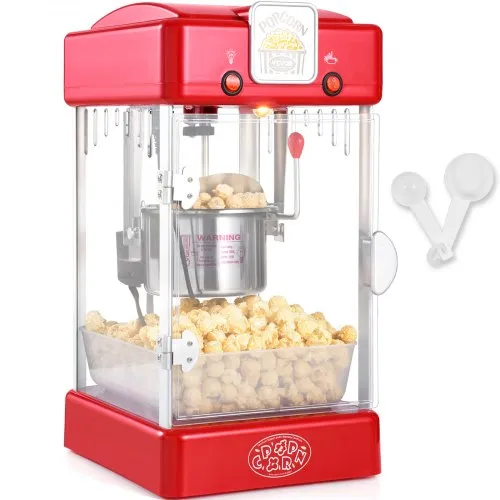 VEVOR Popcornmaschine, 300 W Popcornmaschine, 2,5 oz Kessel macht 4 QT pro Ladung, Tisch-Popcornmaschine mit PP-Tür, inkl. 2 Schaufeln und Tablett, Kino-Stil, rot VEVOR Popcornmaschine, 300 W Popcornmaschine, 2,5 oz Kessel macht 4 QT pro Ladung, Tisch-Popcornmaschine mit PP-Tür, inkl. 2 Schaufeln und Tablett, Kino-Stil, rot