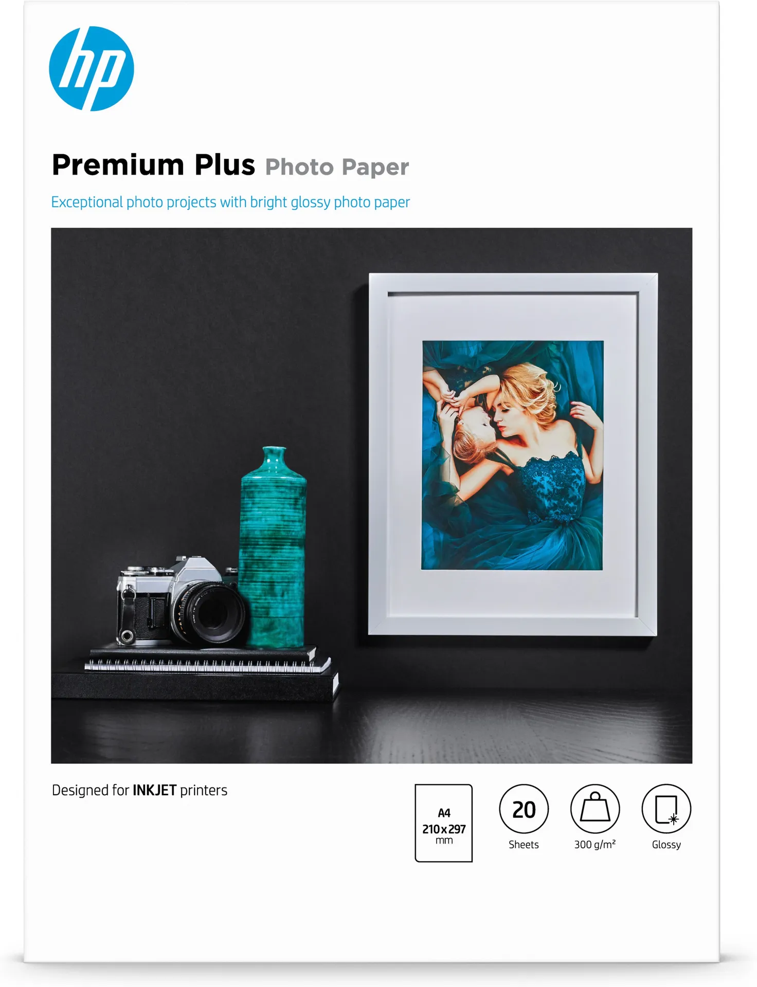 HP Premium Plus Fotopapier glänzend – 20 Blatt/A4/210 x 297 mm HP Premium Plus Fotopapier glänzend – 20 Blatt/A4/210 x 297 mm
