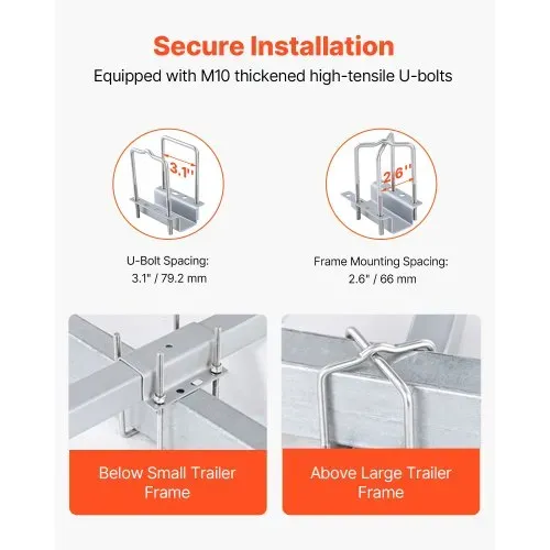 VEVOR T-Form Anhängerpfahl Bootsanhänger Anleitung Kurbelstütze Bootsführung, 330 mm Einstellbare Breite Boat Trailer Guide-on - Ersatzteile und Zubehör für Skiboot Fischerboot Segelbootanhänger – Bild 2
