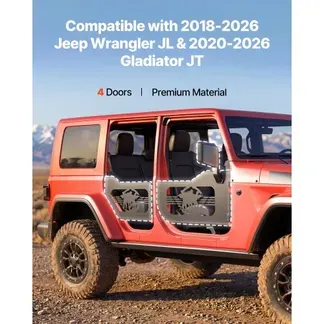 VEVOR Röhrentüren 4-türig, Kompatibel mit Jeep Wrangler JL (2018-2026) & Gladiator JT (2020-2026), Offroad-Halbtüren aus Stahl (Vorne & Hinten) mit DOT-zertifizierten Außenspiegeln, Rohrrahmentüren VEVOR Röhrentüren 4-türig, Kompatibel mit Jeep Wrangler JL (2018-2026) & Gladiator JT (2020-2026), Offroad-Halbtüren aus Stahl (Vorne & Hinten) mit DOT-zertifizierten Außenspiegeln, Rohrrahmentüren