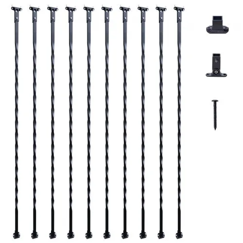 VEVOR Treppengeländer aus Metall, 112 cm Stahldeckspindeln mit Schuhen, Schraubendrehungen VEVOR Treppengeländer aus Metall, 112 cm Stahldeckspindeln mit Schuhen, Schraubendrehungen