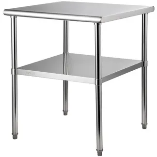 VEVOR Kommerzieller Edelstahltisch 76,2 x 76,2 x 91,4 cm, Edelstahl Zweilagiger Arbeitstisch Zerlegetisch Gastro 226 kg + 136 kg Tragfähigkeit, Gewerbe Küchentisch, Zubereitungstisch Küchenmöbel VEVOR Kommerzieller Edelstahltisch 76,2 x 76,2 x 91,4 cm, Edelstahl Zweilagiger Arbeitstisch Zerlegetisch Gastro 226 kg + 136 kg Tragfähigkeit, Gewerbe Küchentisch, Zubereitungstisch Küchenmöbel