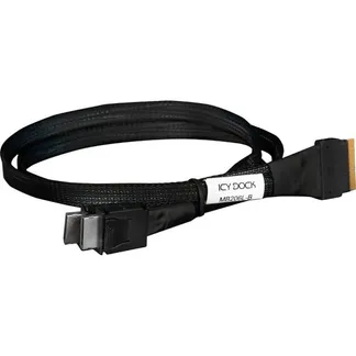 Kabel SlimSAS x8 SFF-8654 > 2x OCuLink x4 SFF-8611 Kabel SlimSAS x8 SFF-8654 > 2x OCuLink x4 SFF-8611