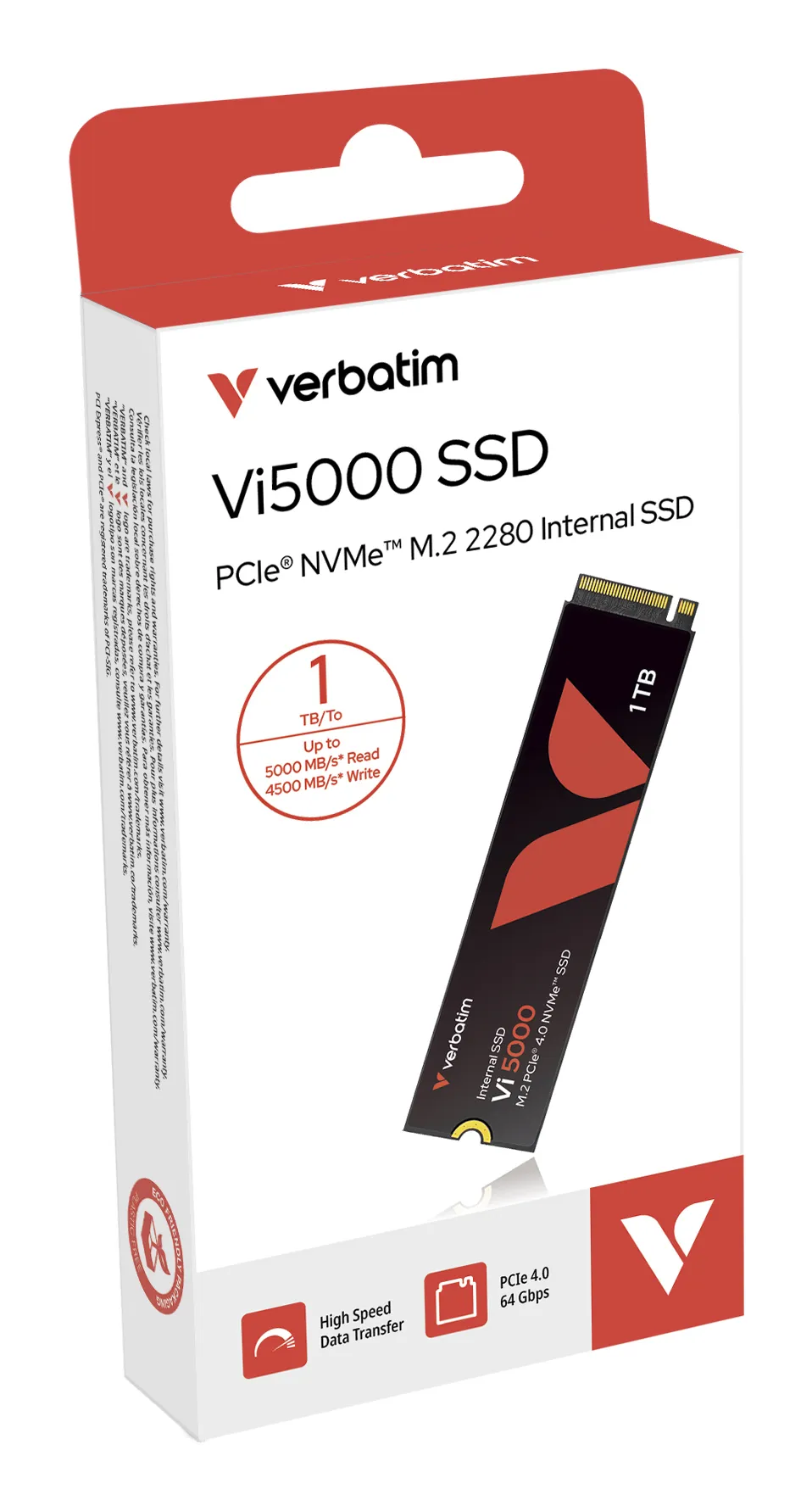 Verbatim Vi5000 1 TB M.2 PCI Express 4.0 NVMe 3D NAND Verbatim Vi5000 1 TB M.2 PCI Express 4.0 NVMe 3D NAND