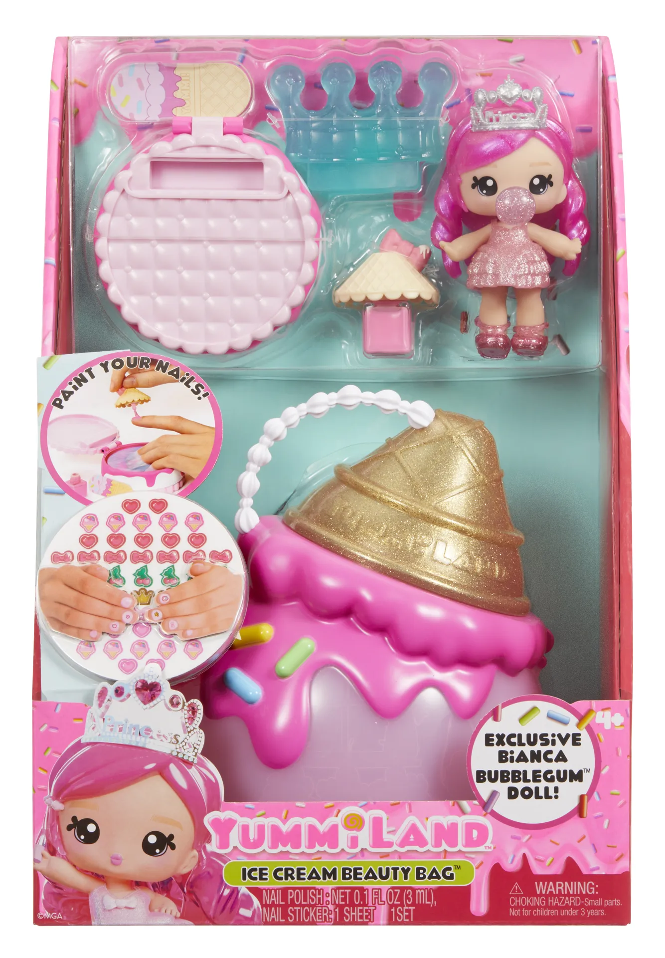 MGA Entertainment Yummiland Beauty Bag Playset + Lip Gloss Doll - Ice Cream Beauty Bag – Bild 5