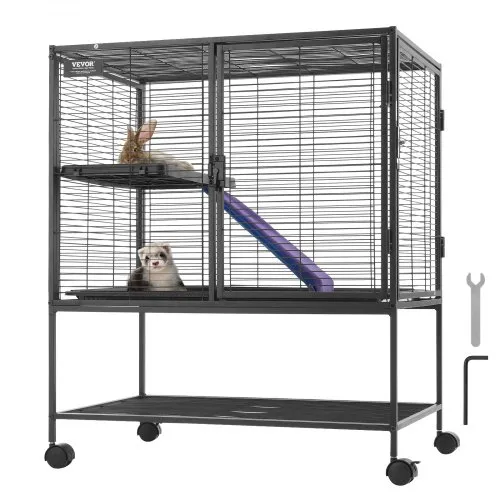 VEVOR 36″ rollender Frettchenkäfig aus Metall, großer 2-stöckiger Critter Nation-Käfig, Kleintierkäfig mit Rampen und Tablett, einfach aufzubauen für Hausratten, Hamster, Meerschweinchen, Chinchillas, Eichhörnchen, Igel, Hasen VEVOR 36″ rollender Frettchenkäfig aus Metall, großer 2-stöckiger Critter Nation-Käfig, Kleintierkäfig mit Rampen und Tablett, einfach aufzubauen für Hausratten, Hamster, Meerschweinchen, Chinchillas, Eichhörnchen, Igel, Hasen