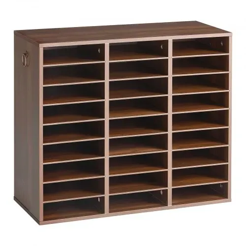 VEVOR Dokumentenablage Holz Schreibtisch Organizer mit 27 Fächern Braun, Ablagefach für Standard-A4-Dokumente Akten & Papiere, mit Verstellbaren Einlegböden für Büro, Zuhause & Klassenzimmer, MDF – Bild 10