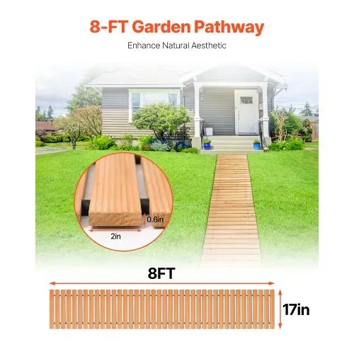 VEVOR Gartenweg Rollweg 244×43 cm, Ausrollbarer Holzweg, Außenweg aus Zedernholz mit Drahtseilverbindung, Gartentritt, Holztritt, Gehweg, Wege im Garten, Hinterhof, Terrasse, Ideal für Hochzeitsfeiern VEVOR Gartenweg Rollweg 244×43 cm, Ausrollbarer Holzweg, Außenweg aus Zedernholz mit Drahtseilverbindung, Gartentritt, Holztritt, Gehweg, Wege im Garten, Hinterhof, Terrasse, Ideal für Hochzeitsfeiern