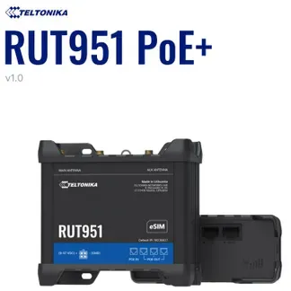 Teltonika · Router · RUT951 PoE + · LTE Modem Router/WLAN · PoE+ without PSU Teltonika · Router · RUT951 PoE + · LTE Modem Router/WLAN · PoE+ without PSU