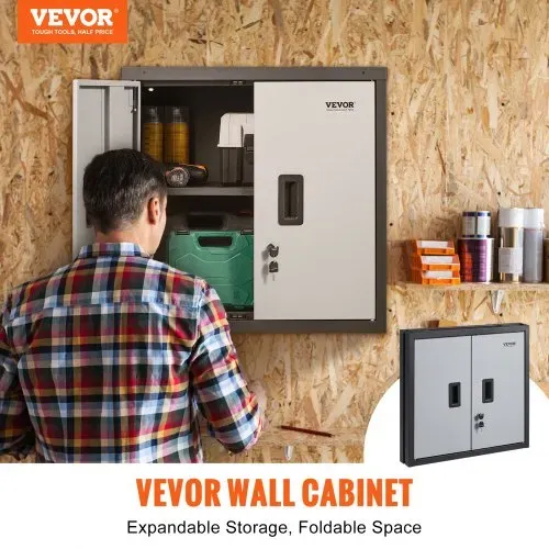 VEVOR faltbarer Wandschrank, Garagenschrank, wandmontierter 66 cm Kleinschrank, 108,86kg VEVOR faltbarer Wandschrank, Garagenschrank, wandmontierter 66 cm Kleinschrank, 108,86kg