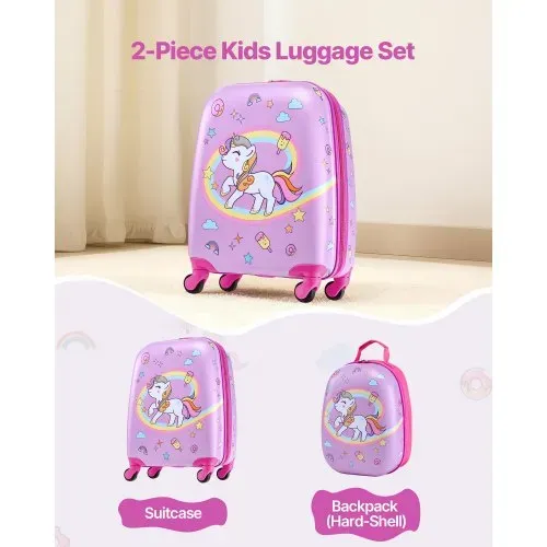 VEVOR 2 tlg. Kinderkoffer Set, 457,2 mm, Hartschalenkoffer mit Rollen & Rucksack, Kindertrolley, Kids Suitcase, perfekte Geschenke für Jungen und Mädchen, praktisch für Reisen & Fliegen (Einhorn) VEVOR 2 tlg. Kinderkoffer Set, 457,2 mm, Hartschalenkoffer mit Rollen & Rucksack, Kindertrolley, Kids Suitcase, perfekte Geschenke für Jungen und Mädchen, praktisch für Reisen & Fliegen (Einhorn)