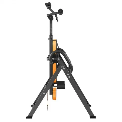 VEVOR Inversionstisch Inversionsbank, 136 kg belastbar, Multifunktionsgerät Rückentrainer, klappbares Krafttrainingsgerät mit Kopfstütze, Knöchelverriegelung, verstellbarem Schutzgurt, Orange/Schwar – Bild 9