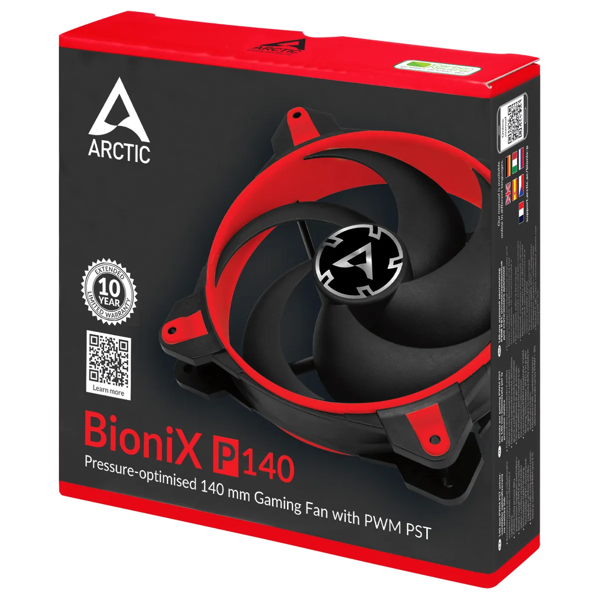 ARCTIC BioniX P140 (Rot) – 140 mm PWM PST Gaming Lüfter optimiert für statischen Druck – Bild 6