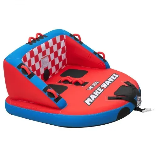 VEVOR Towable Tube für Boote, Wassersport-Schleppreifen für 2 Personen, bis 154 kg Tragfähigkeit, mit 2 Zugpunkten, Nylonhülle, Gepolsterten Griffen und Sicherheitsventil, für Seen, Flüsse, Rot – Bild 9