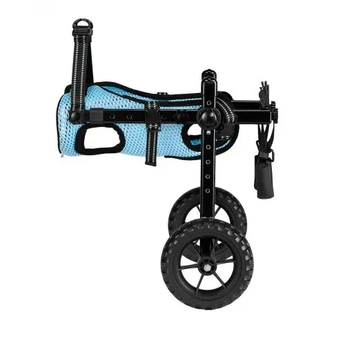 VEVOR Hunderollstuhl für Hinterbeine, verstellbarer Haustierrollstuhl, leichter Hundewagen mit stoßdämpfenden Rädern, Assistive Rollstühle für behinderte, verletzte Hunde bis 10 kg, XS – Bild 10