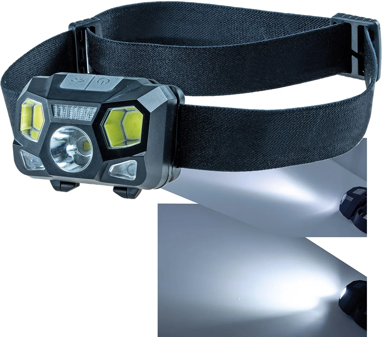 LED-Stirnlampe mit Akku „CTH-5“ IP44 5W, 375 Lumen, mit Gestensteuerung LED-Stirnlampe mit Akku „CTH-5“ IP44 5W, 375 Lumen, mit Gestensteuerung