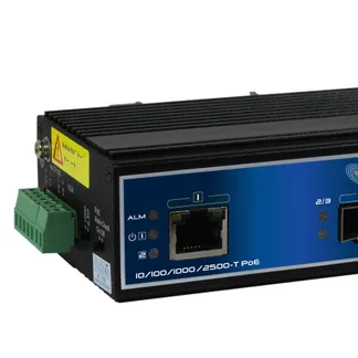 ALLNET Switch industrial unmanaged Layer2 3 Port 2.5 GbE • PoE Budget 90W • 1x PoE bt • 2x SFP 1G/2.5G • Lüfterlos • DIN • IP40 • ALL-SGI8003P-2.5G ALLNET Switch industrial unmanaged Layer2 3 Port 2.5 GbE • PoE Budget 90W • 1x PoE bt • 2x SFP 1G/2.5G • Lüfterlos • DIN • IP40 • ALL-SGI8003P-2.5G