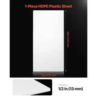 VEVOR HDPE Kunststoffplatte, 1 Stk. hochdichte Polyethylenplatten, 1219×610 mm, 13 mm dick, anpassbare Platten, ideal für Heimwerkerarbeiten, schwere Industriegeräte, weiß VEVOR HDPE Kunststoffplatte, 1 Stk. hochdichte Polyethylenplatten, 1219×610 mm, 13 mm dick, anpassbare Platten, ideal für Heimwerkerarbeiten, schwere Industriegeräte, weiß