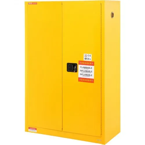 VEVOR Sicherheitsschrank für brennbare Flüssigkeiten, 170 L, Lagerschrank für brennbare Flüssigkeiten aus kaltgewalztem Stahl, 42,9 x 18,1 x 165,61cm, explosionsgeschützt, mit 2 verstellbaren Regale – Bild 10