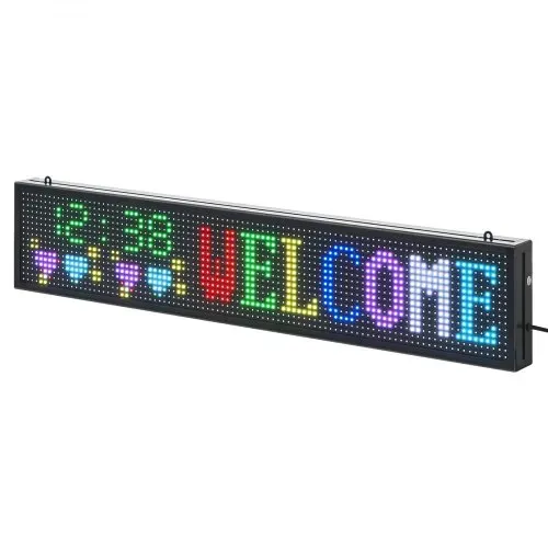 VEVOR programmierbare LED Zeichen P10 Vollfarbe flexibles digitales Scrolling Panel, DIY Anzeigetafel mit benutzerdefiniertem Textmuster und GIF & Bluetooth App Steuerung (990 x 190 x 55 mm) – Bild 10