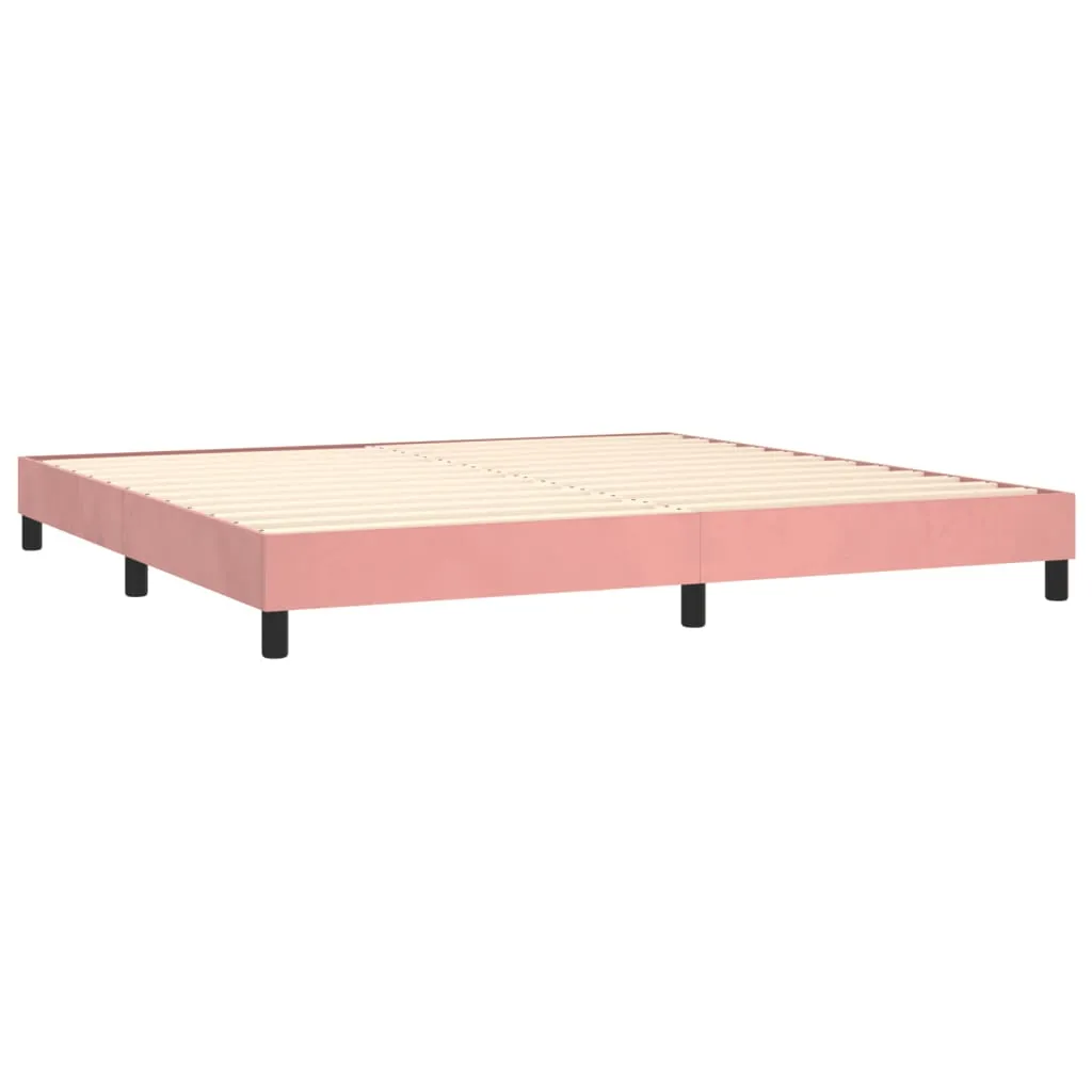 vidaXL Boxspringbett mit Matratze Rosa 200x200 cm Samt – Bild 4