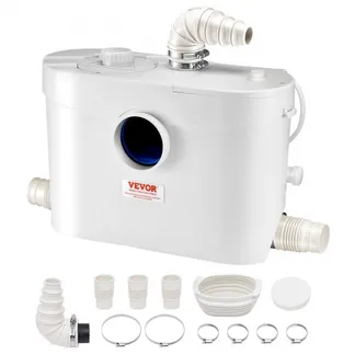 VEVOR Hebeanlage, 900 W, 180 L/min Durchfluss, 12 m Förderhöhe, Abwasserhebeanlage mit 4 Wassereinlässen, Schmutzwasserpumpe für Toilette, Keller, Dusche, Waschbecken, Waschküche, Badewanne VEVOR Hebeanlage, 900 W, 180 L/min Durchfluss, 12 m Förderhöhe, Abwasserhebeanlage mit 4 Wassereinlässen, Schmutzwasserpumpe für Toilette, Keller, Dusche, Waschbecken, Waschküche, Badewanne