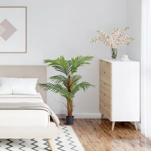 VEVOR 2x Areca Catechu Künstlich 800x800x1219mm Kunstpflanze PE Künstliche Pflanzen Plastikpflanzen im Topf Betelnusspalme Geruchslos Wasserdicht Ideal für Schlafzimmer Arbeitszimmer Wohnzimmer – Bild 7